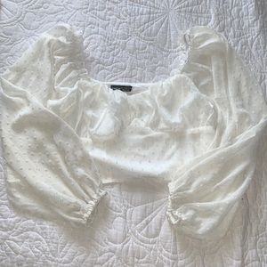 SHEIN Cropped Puff-Sleeve Blouse